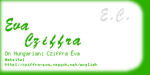 eva cziffra business card